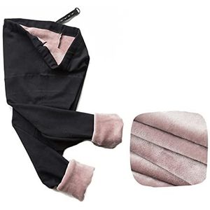 Dames Warme Fleece Bekleed Zwangerschapsbegangen Met Verstelbare Band Super Zachte Dikke Lange Post Maternity Capri Panty Broek,zwart,M