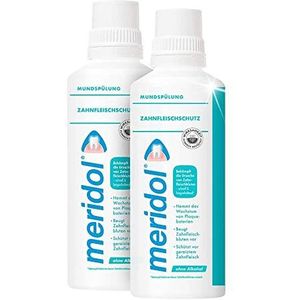 Meridol 2x Meridol mondspoeling tandvleesbescherming 400 ml - zonder alcohol