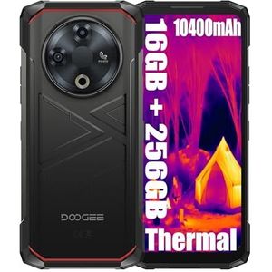 DOOGEE Fire 6 Thermique Téléphones Portables Débloqués 4G Robustes, 16 Go + 256 Go, 10400 mAh/18W Smartphone, 50 MP + 8 MP, 6,56 Pouces, NFC/Face ID, Téléphone Indestructible Noir