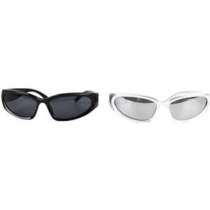 Sportbrillen, Sportzonnebrillen UV-bescherming 2 Stuks Lichtgewicht, Gemakkelijk Mee Te Nemen Robuust voor Dagelijks Gebruik