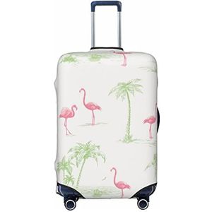 TOMPPY Roze Flamingo's Gedrukt Bagage Cover Anti-Kras Koffer Protector Elastische Koffer Cover Past 45-32 Inch Bagage, Zwart, Small