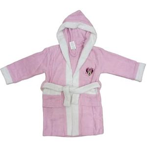 Badstof badjas 100% katoen Minnie Disney badjas met capuchon en riem voor kinderen, Roze, 7-8 Jaar