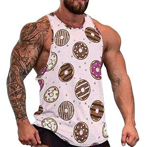 Chocolade Donut Tanktop Mouwloos T-shirt Trui Gym Shirts Workout Zomer Tee