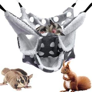 NALCY Huisdier hangmat, kleine huisdierenkooi, stapelbed suikerzweefvlieger hangmat, cavia kooi accessoires beddengoed, warme hangmat voor papegaaifret eekhoorn hamster rat spelen slapen (30 * 30 cm)