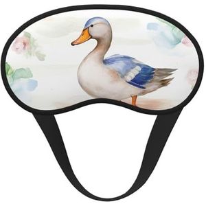 Aquarel Eend Slaapmasker voor Vrouwen Meisjes Mannen Zacht Comfortabel Oogmasker met Verstelbare Riem Verduisterende Oogslaap Schaduw Cover voor Reizen Yoga Dutje Shift Werk