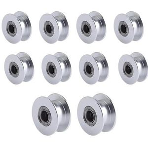 Super Print GT2 Idler Pulley GT2 tandriemschijf 20 Toothless Tandloos Bore 5mm for 3D Printer 6mm Width GT2 Timing Belt. (10pcs)