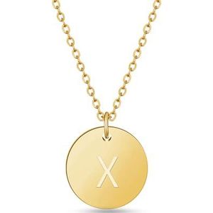 Letters Ketting Goud I Gouden Ketting Dames met 18 Karaat Goud Plating I Gouden Ketting voor Vrouwen I Letters Ketting met Hanger in Goud I Letters Ketting (X)