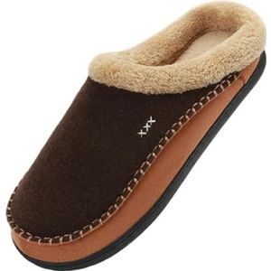 Winter Heren Comfortabele Katoenen Pantoffels Warme Katoenen Schoenen for Heren Eenvoudige Pluizige Katoenen Schoenen Winter Casual Zachte Bodem Slippers Slaapkamer Antislip Platte Bodem Pluche Schoen