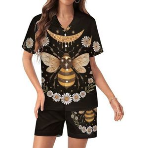 Honey Bee Moon Dames Pyjama Sets Zijde Satijn Pj Sets Nachtkleding Loungewear Nachtkleding Pyjama Set M