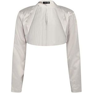 Bolerose Formeel Lang Mouw Satijn Bolero Shrug (Zilver, S)