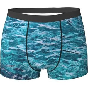 EdWal Mooie zee oppervlak print heren atletisch ondergoed, heren ondergoed, boxerslip, zacht ondergoed, Zwart, XXL