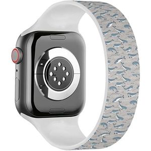 Solo Loop Band Compatibel met All Series Apple Watch 38/40/41mm (Narwal Animal 2) Elastische Siliconen Band Strap Accessoire, Siliconen, Geen edelsteen