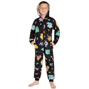 Pokemon Onesie voor jongens, 4 - 14 jaar, overall jumpsuit jongens - knuffelpak kinderen - pyjama jongens, zwart/meerkleurig, 13-14 Jaar