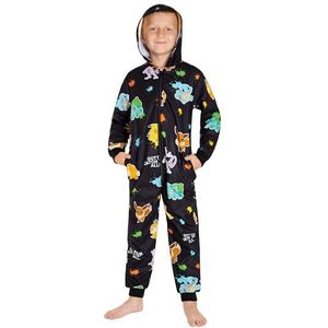 Pokemon Onesie voor jongens, 4 - 14 jaar, overall jumpsuit jongens - knuffelpak kinderen - pyjama jongens, zwart/meerkleurig, 7-8 Jaar