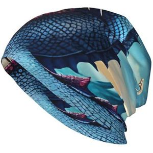 GerRit Roaring Dragon hoed zonder rand, casual hoed, zacht en comfortabel, * # warm en ademend, geschikt voor zowel mannen als vrouwen, zwart, Zwart, Eén Maat