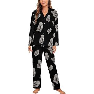 Baby Olifant Vrouwen Lange Mouw Button Down Nachtkleding Zachte Nachtkleding Lounge Pyjama Set 2XL