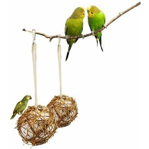 Handgemaakt Vogelhuisje En Vogelhuis Materialen, Vogelnest Bal Materiaal Voor Wilde Vogels Kolibrie Nesting Humming Bird Huis Materiaal Voor Bird Watching Natuurliefhebbers (Color : 2 Set-3.94in)