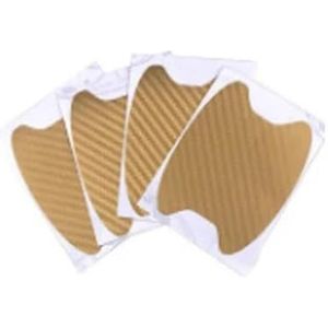 Auto-accessoires Autodeursticker Koolstofvezel Krasbestendige Hoes Autohandgreepbeschermingsfolie Exterieur Styling 4 Stuks/set(4PC Gold)
