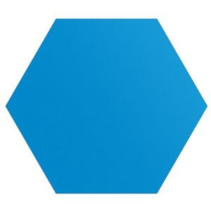 DEQORI Hexagon Wandbehang, zelfklevend 150 x 130 cm, kleur effen, middenblauw, textielcanvas, verwijderbaar, decoratief en vormvast, voor woonkamer, kantoor, hal of kinderkamer