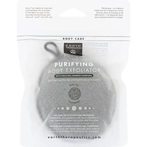 EARTH THERAPEUTICS - Purifying Body Exfoliator Sponge Zwart met Charcoal - 1 Sponge