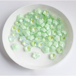 Leuke Mini Bloem 6MM Puntige Bodem 3D Kristalglas Nagel Steentjes Steen DIY Manicure Decoratie Accessoires-Groene mokka, Bloem 6mm,30st