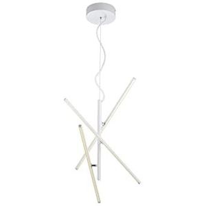 Trio Leuchten LED hanglamp Tiriac 371690331, metaal, mat wit acryl, wit, 3 x 7,5 watt, schakelaar dimmer