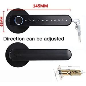 Slim slot Smart Fingerprint Deurslot Handvat for Thuis Huis Appartement Met Sleutelkaart Digitaal Deurslot Toetsenbord Keyless Entry elektronisch slot(3200black)