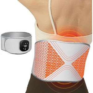 Draadloze Warmtekussens Voor Verlichting Van Rugpijn, Elektrische Verwarming Heupriem Verwarming Trillingen Taille Massager, 6 Warmteniveaus + 3 Vibratiemassagemodi + 3 Luchtdrukmassage,Grey