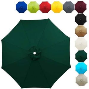 Vervangende Parasol Voor Tuin, 6 Ribben, 8 Ribben, Vervangende Parasolhoezen Voor 230 Cm Parasol, Waterbestendig Polyester Doek ( Color : Donkergroen , Size : 2.30m/7.5FT-8Ribs )
