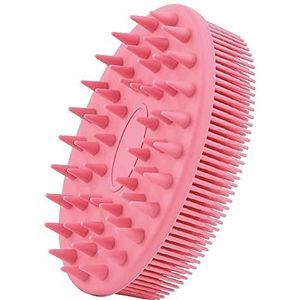Siliconen shampoo hoofd hoofdhuid massage borstel siliconen lichaamsborstel haar wassen kam bad douche borstel massage borstel haarborstel 1 stuk (kleur: type 1 - roze)