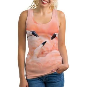 Flamingo's Lichtgewicht Tank Top voor Vrouwen Mouwloze Workout Tops Yoga Racerback Running Shirts M