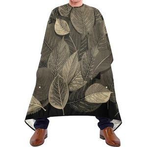 Kapper Kapsel Cape Retro Herfst Bladeren Op Zwarte Achtergrond Rood Roze Groen Blauw Grijs Haar Snijden Schort Waterdichte Schort Unisex Kappers Jurk Voor Kapsel Kids Vrouwen
