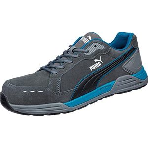 PUMA Safety AIRTWIST Low werkschoen, veiligheidsschoen, S3 ESD HRO SRC, glasvezel kap, penetratiebescherming, antislip, hittebestendig, metaalvrij, voor heren, grijs, 41 EU