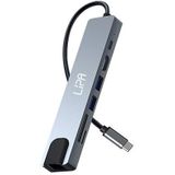 Lipa S8 7 in 1 usb c docking station - Voor laptops, computers en meer - 100W Power Dock opladen - HDMI 4K - RJ 45 ethernet - SD en MicroSD - Usb 3.0 en Usb 2.0 - Aluminium behuizing