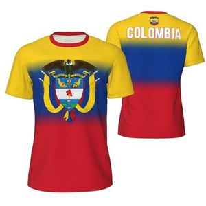 Sport Mesh T-Shirt Colombia Vlag voor Running Bike Voetbal Tennis Voetbal Fitness Tees 3D Gedrukt, Meerkleurig, S