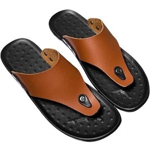 Slippers Herenslippers Strandslippers Bruine sandalen Comfortabele schoenen Antislipbadkamerschoenen Herenslippers (Color : Brown, Size : 42)