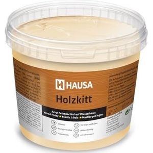 HAUSA Houtkitt 1 kg eiken, medium houtplamuur, stopverf voor hout, houtplamuur/vulmassa voor het repareren van houtschade, gebruiksklaar, uitstekende vulkracht, sneldrogend, scheurbestendig