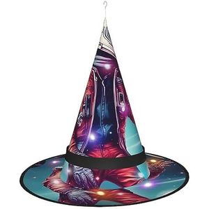 OdDdot Cool Man in Outer Space Galaxy Witch Hat - LED gekleurd licht, geschikt voor Halloween, Kerstmis, rollenspel en meer