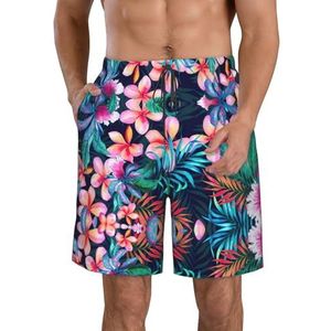 Paars Blauw Groen Camouflage Zebra Strepen Print Heren Zwemplank Shorts Zwembroek Trunks Badmode Sneldrogende Surfen Strand Essentiële Zomer, Tropische Bloemen, S