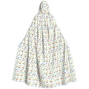 Bxzpzplj Regenboog Konijn Print Hooded Mantel Lange Voor Carnaval Cosplay Kostuums 185cm, Carnaval Fancy Dress Cosplay