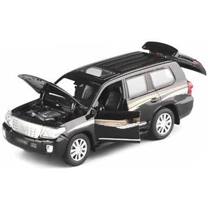 Simulatie legering modelauto 1:32 gegoten auto- en speelgoedvoertuigen 15 cm blauwe kruiser model 4 open deuren cadeau (Color : Black)