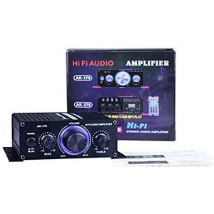Audioversterker, AK170 12V Mini Audio Power versterker digitale audio-ontvanger Versterking Dual Channel 2 0W + 20W Bass Treble Volume Control for Auto Home GEBRUIKEN