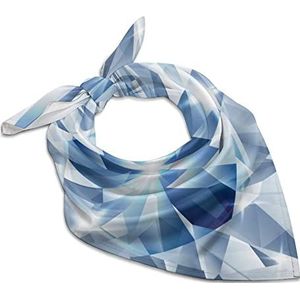 Zilver en blauw met concept diamanten bandana's voor mannen vrouwen vierkante kop zijden sjaal lichtgewicht wrap nek zakdoek halsdoek 45,7 cm x 45,7 cm