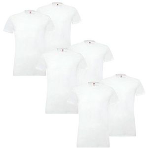 Levis Solid Crew T-shirt voor heren, onderhemd, ronde hals, stretch, katoen, verpakking van 6 stuks, wit (300), L