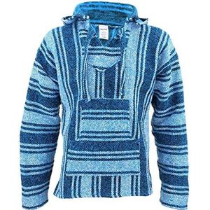 Siesta Mexicaanse Baja Jerga Licht Blauw Hippie top - blauw - XXL
