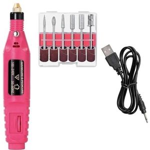 Elektrische Nagelboormachineset Pedicure Slijpapparatuur Molen For Manicure Professionele Sterke Nagelpolijsttool Eenvoudig te bedienen(Red)
