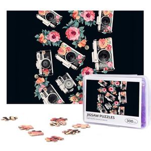 300-delige puzzel voor volwassenen gepersonaliseerde foto puzzel bloem camera aangepaste houten puzzel voor familie, verjaardag, bruiloft, spel nachten geschenken, 38 cm x 25,9 cm