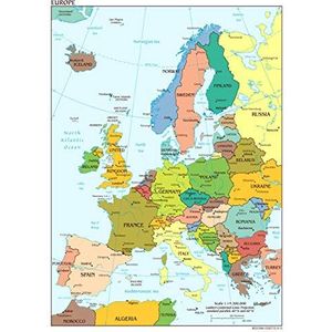 Stukk Kaart van Europa Wall Art Poster - A5 (148 x 210mm)