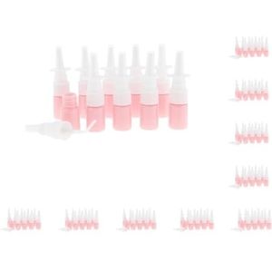 10 Set van 10x 5ML Plastic Neusspray Fles Pomp Cleanser voor het Doseren Wassen Parfum Roze