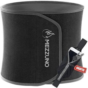 mezzuno - Taille Trimmer met Sauna Effect • Verstelbare Waist Trainer Sweat Belt voor Mannen en Vrouwen • Buiktrainer voor Gewichtsverlies • Zwart S-M